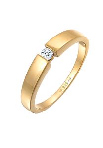 Elli DIAMONDS Dames Band Klassieke met Diamant (0.06 ct.) in 925 sterling zilver