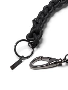 Junya Watanabe braided logo-plaque necklace - Zwart