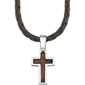 s.Oliver Edelstahlkette für Jungs, Edelstahl, Kreuz (1-tlg., Kette mit Anhänger)