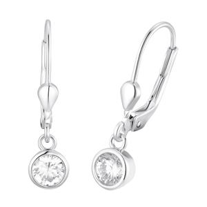 amor Oorbellen voor dames, 925 Sterling zilver, zirkonia synth.