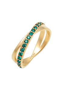 Elli Dames Stack Gewikkeld Elegant Set met glazen kristallen in 925 sterling zilver Gold Plated
