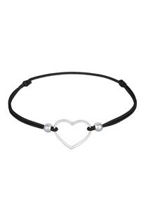 Elli Dames hart uitgesneden liefde met elastische band in 925 sterling zilver