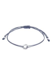 Elli Dames Cirkel Verstrengeld Rond met Stoffen Band in 925 Sterling Zilver