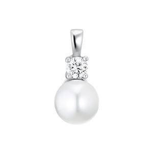 amor Motief tag voor dames, 925 Sterling zilver, zirkonia synth., wasparel