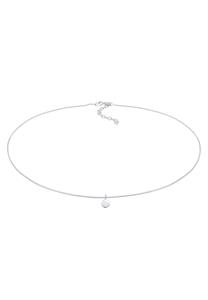Elli Dames Choker Cirkel Plaatje Coin Geo in 925 Sterling Zilver