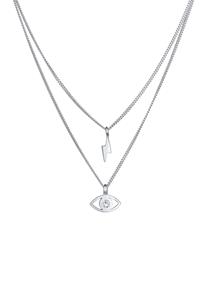 Elli Dames Laagje Kwaad Oog Bliksem Hanger Trend met Kristallen in 925 Sterling Zilver