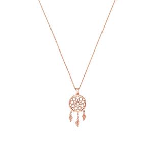 Amor Ketting met hanger voor dames, 925 Sterling Zilver roségoud verguld, zirkonia (synth.) | dromenvanger
