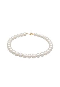 Elli Dames Trend T-Bone sluiting met schelpkern kralen in 925 sterling zilver verguld
