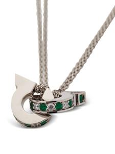 Ferragamo Double Gancini pendant layered necklace - Groen