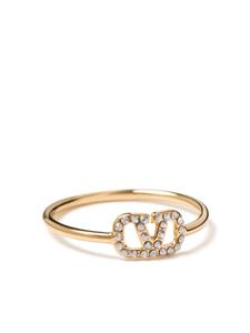 Valentino Garavani Vlogo Signature ring met kristal - Goud