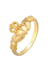 Elli Dames Claddagh Hart Kroon in 925 Sterling Zilver Goud