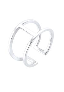 Elli Elli Ringen Verstelbaar Minimaal Geo Trend 925 Zilver Roos rosegoud