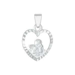 Amor Motief tag Unisex, 375 witgoud | Engel