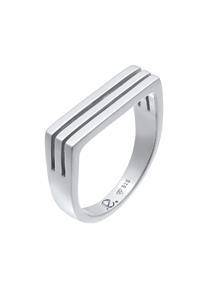 Elli PREMIUM Elli PREMIUM Ring Dames zegel Rechthoek Groeven in 925 sterling zilver Gerhodineerd