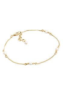Elli dames basic elegant met zoetwater gekweekte parels in 925 sterling zilver verguld