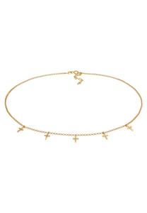 Elli Dames Choker Cross Faith Religion Trend in 925 Sterling Zilver