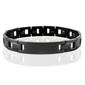 Tom Jaxon Edelstaal heren armband  Magneten Graveren Zwart