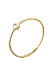 Elli Dames Eenzaam met Kristal in 925 Sterling Zilver Goud