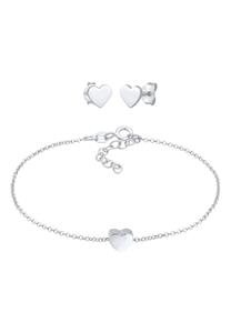 Elli Dames Hart Hanger Stud Oorbellen Basis in 925 Sterling Zilver Zilver