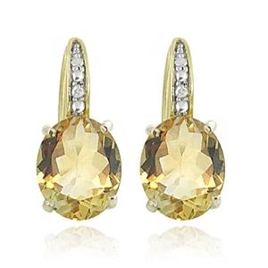 Cilla Jewels 925 Zilveren Oorbellen met Grote Citrine Steen