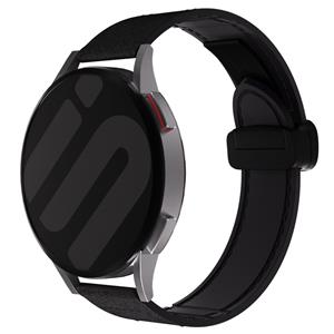 Strap-it Huawei Watch GT Runner leren bandje met D-buckle (zwart)