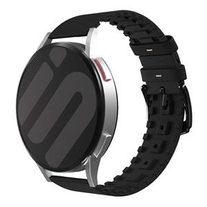 Strap-it Fossil Gen 5e - 44mm siliconen / leren bandje (zwart)