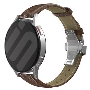 Strap-it Samsung Galaxy Watch 6 Classic 43mm luxe leren bandje (donkerbruin)