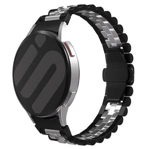 Strap-it Samsung Galaxy Watch 6 Classic 43mm Jubilee stalen band (zwart/zilver)