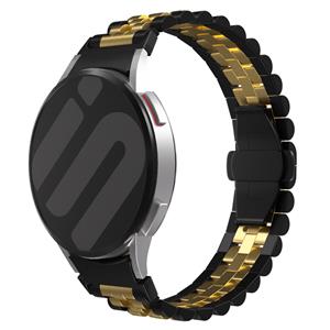 Strap-it Samsung Galaxy Watch 6 Classic 43mm Jubilee stalen band (zwart/goud)
