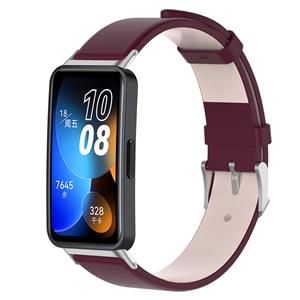 Strap-it Huawei Band 9 leren bandje (wijnrood)