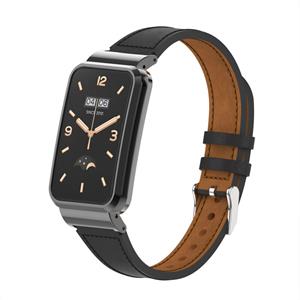 Strap-it Xiaomi Smart Band 7 Pro leren bandje (zwart)