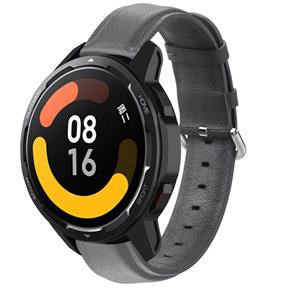 Strap-it Xiaomi Watch S1 leren bandje (donkergrijs)