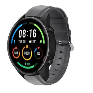 Strap-it Xiaomi Mi Watch leren bandje (donkergrijs)
