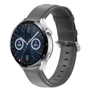 Strap-it Huawei Watch GT 3 46mm leren bandje (donkergrijs)