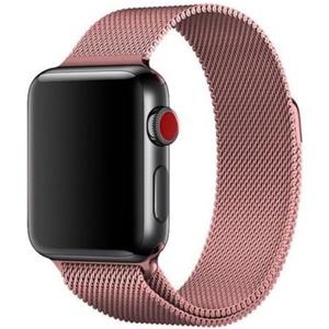 Strap-it Apple Watch 8 Milanese band (roze)