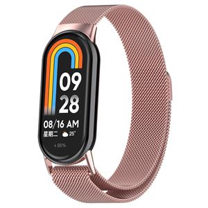 Strap-it Xiaomi Smart Band 8 Milanese band (roze)