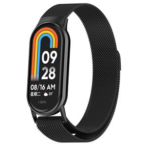 Strap-it Xiaomi Smart Band 8 Milanese band (zwart)