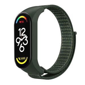 Strap-it Xiaomi Mi Band 7 nylon bandje (legergroen)