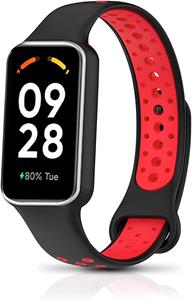 Strap-it Xiaomi Redmi Smart Band 2 sport bandje (zwart/rood)