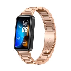 Strap-it Huawei Band 8 stalen band (rosé goud)