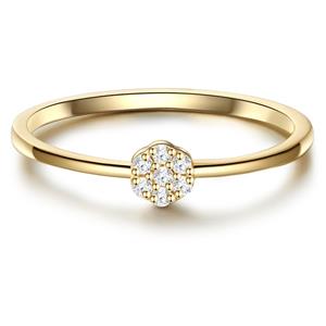 Glanzstücke München Zilveren ring Sterling zilver Zirkonia in Geelgoud