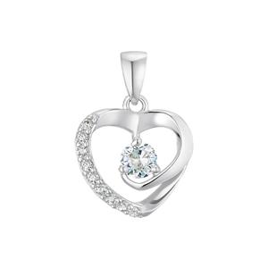 Amor Motief tag voor dames, 925 Sterling zilver, zirkonia synth. | Hart