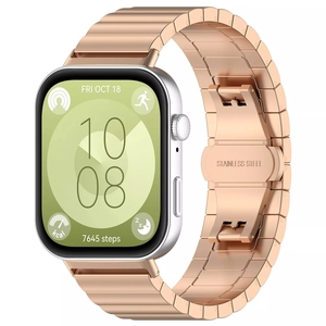 Strap-it Huawei Watch Fit 3 luxe metalen band (rosé goud)