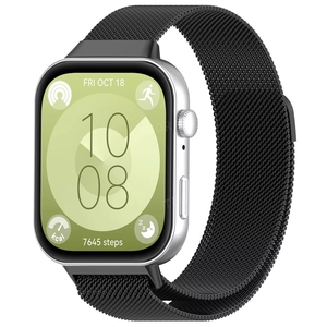 Strap-it Huawei Watch Fit 3 Milanese band (zwart)