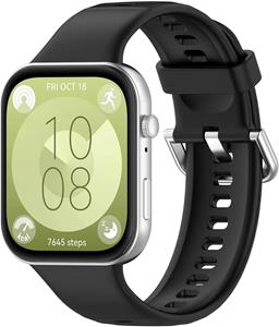 Strap-it Huawei Watch Fit 3 siliconen bandje (zwart)