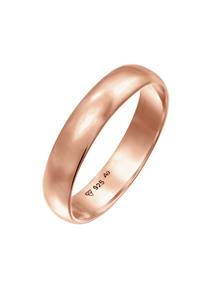 Elli Dames Band Eenvoudig Klassiek in 925 Sterling Zilver Roségoud