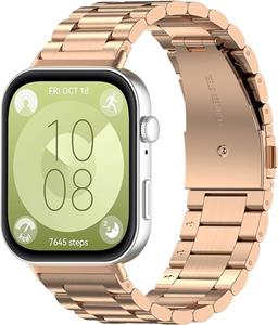 Strap-it Huawei Watch Fit 3 stalen band (rosé goud)