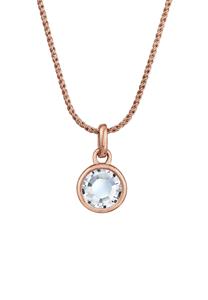 Elli Dames Hanger Eenzaam Koord met Kristal in 925 Sterling Zilver