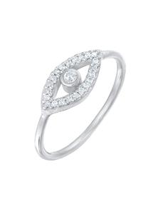 Elli Dames Boze Oog Symbool Sprankelend met Zirkonia kristallen in 925 Sterling Zilver Zilver