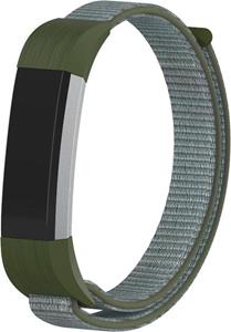Strap-it Fitbit Alta / Alta HR nylon bandje (grijs-groen)